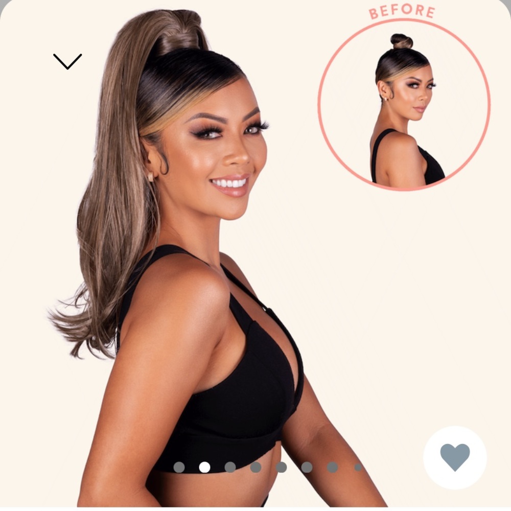 InsertNameHere INH Hair Liane V Ponytail Clip Faux Wig Extension Black Brown